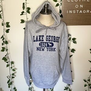Gray Lake George New York Hoodie